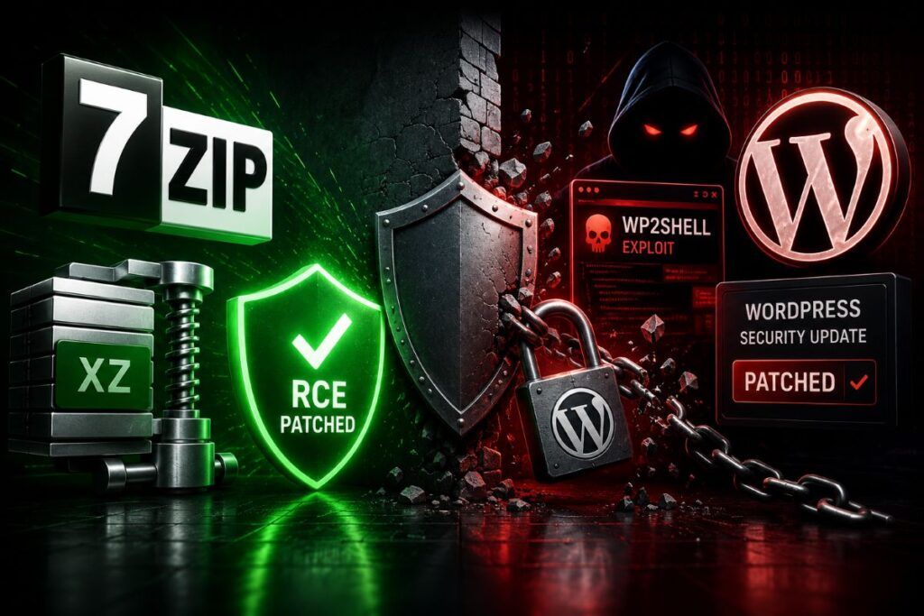 Patch urgenti per 7-Zip (archivi XZ) e WordPress (wp2shell). Ecco cosa aggiornare subito 2 7 zip wp2shell aggiornamenti
