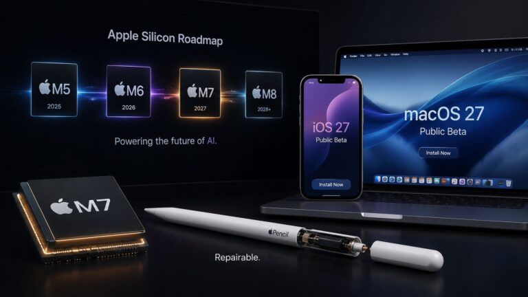 apple chip m7 ai pencil batteria ios 27 beta
