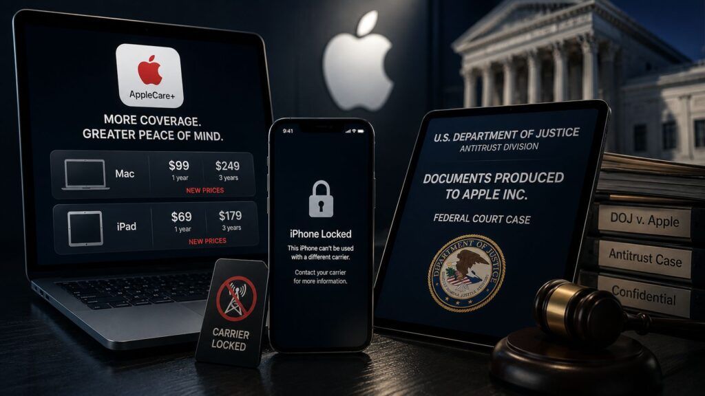 Apple tra rincari e tribunali: aumenta AppleCare+, blocco carrier per gli iPhone USA e assist dal giudice contro il DOJ 2 applecare rincaro doj antitrust iphone blocco carrier