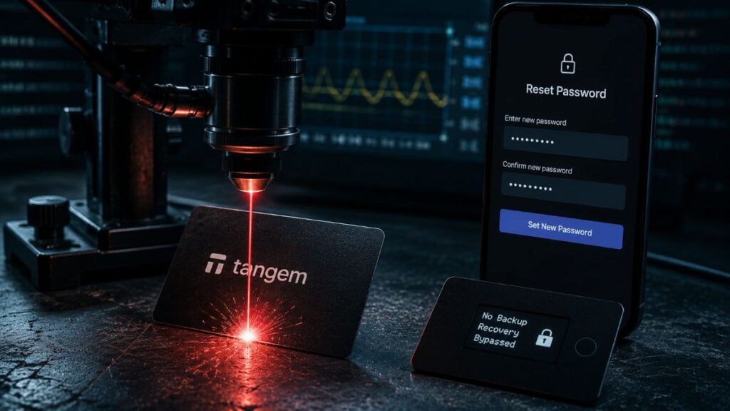 attacco laser card tangem reset password wallet