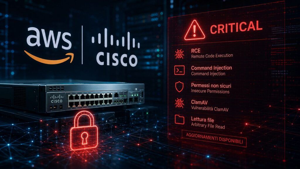 Pioggia di vulnerabilità critiche su AWS e Cisco, a rischio cloud e reti aziendali 2 aws cisco vulnerabilita rce clamav catalyst center