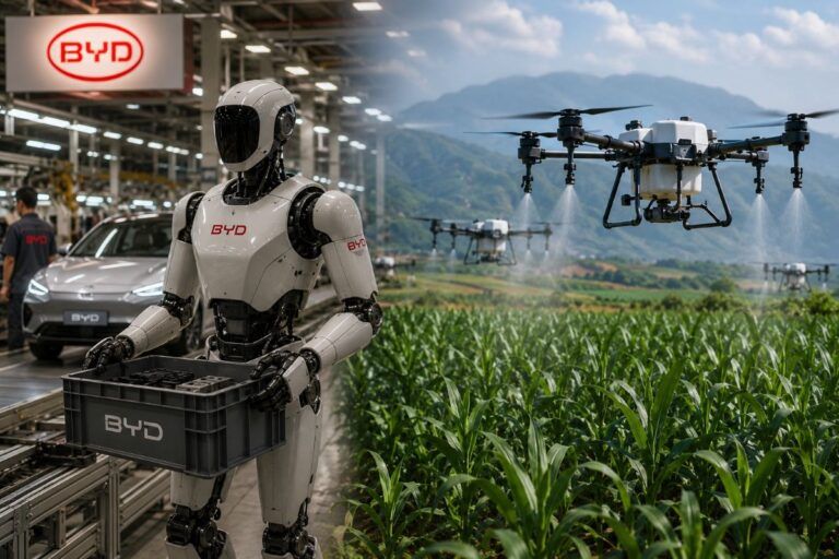 byd robot umanoidi droni agricoli