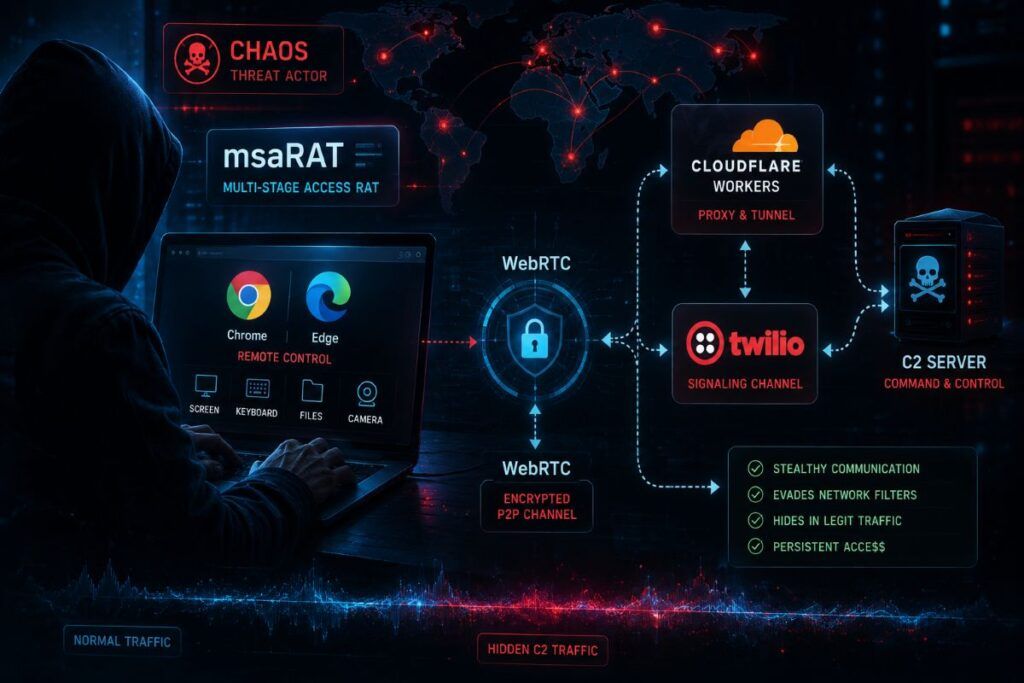 Chaos nasconde msaRAT nel browser e costruisce un canale C2 invisibile 2 chaos msarat browser webrtc c2