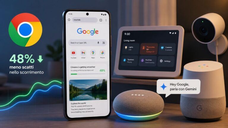 chrome android scroll gemini google home nest cam
