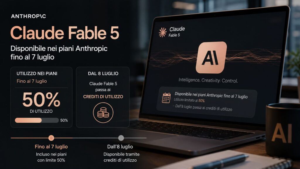 Il ritorno amaro di Claude Fable 5: a pagamento dal 7 luglio e "depotenziato" dai troppi filtri 2 claude fable 5 limiti crediti abbonamenti