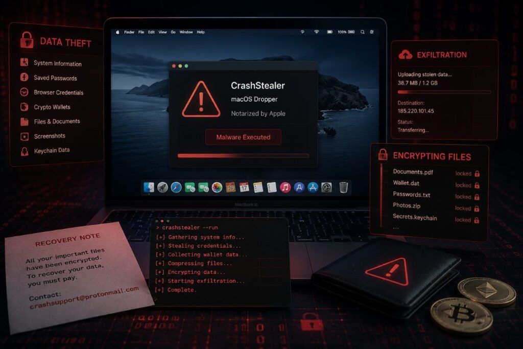 CrashStealer colpisce macOS: ruba credenziali e wallet con un dropper notarizzato 2 crashstealer macos
