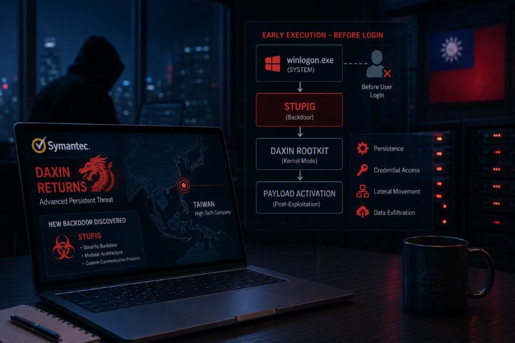 Daxin riemerge a Taiwan con il nuovo backdoor Stupig e persistenza pre-login 2 daxin backdoor stupig rootkit