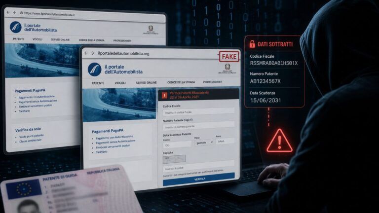 falso portale automobilista google phishing