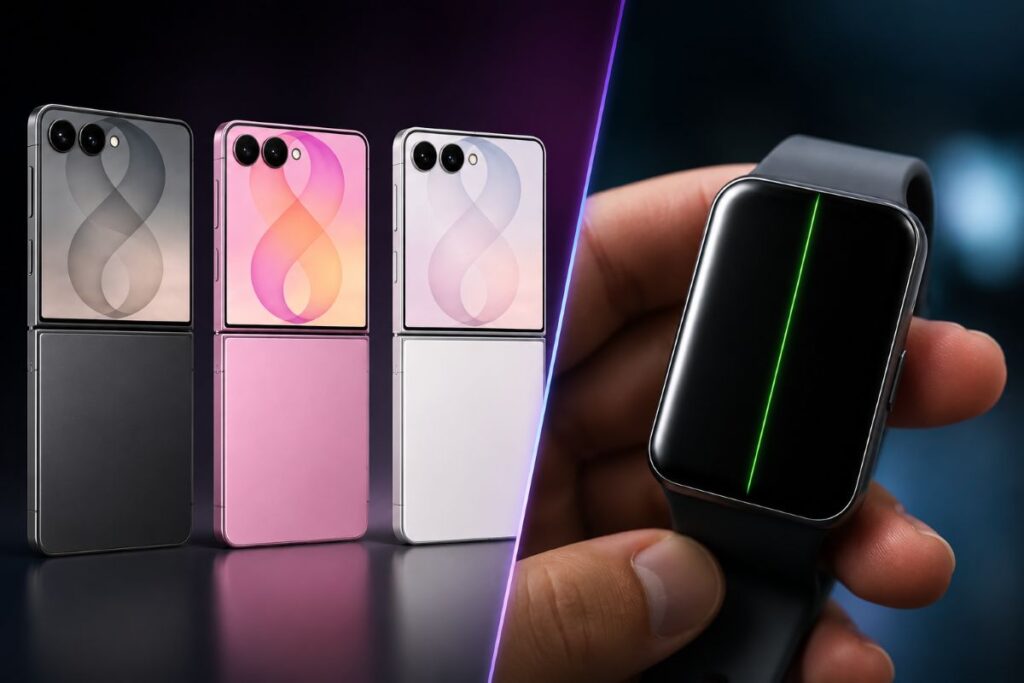 Galaxy Z Flip 8 svela i colori, mentre la linea verde colpisce Galaxy Fit 3 2 galaxy z flip 8 galaxy fit 3