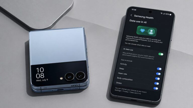 galaxy z flip 8 samsung health consenso dati ai