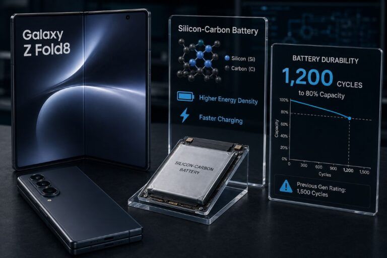 galaxy z fold 8 batteria silicio carbonio cicli
