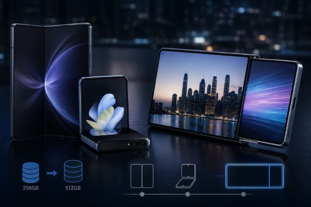 Preordini Samsung Galaxy Z Fold 8 e Z Flip 8 al via dal 22 luglio: l'upgrade della memoria si paga a metà. E intanto spunta il telefono "scorrevole" 2 galaxy z fold 8 preordini storage phone scorrevole