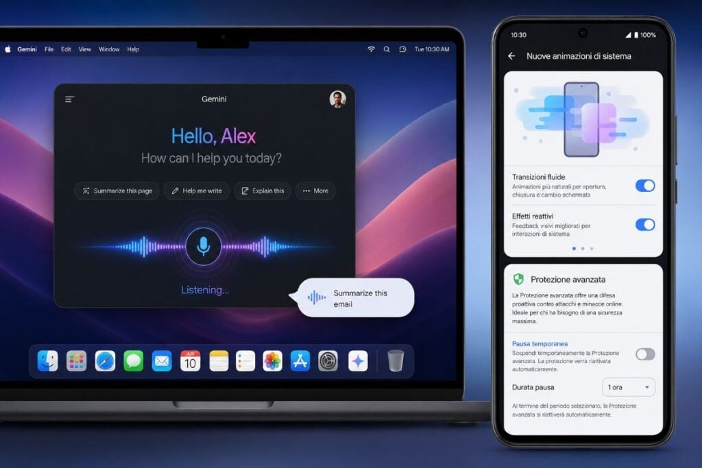 Gemini parla su macOS e Android prepara nuove animazioni e protezioni 2 gemini voce macos android protezione avanzata