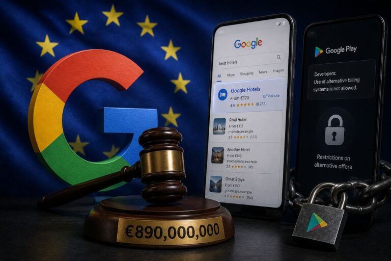 google multa dma search play store 890 milioni