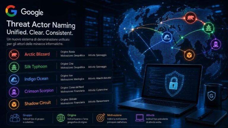 google tassonomia nomi attori cyber gtig