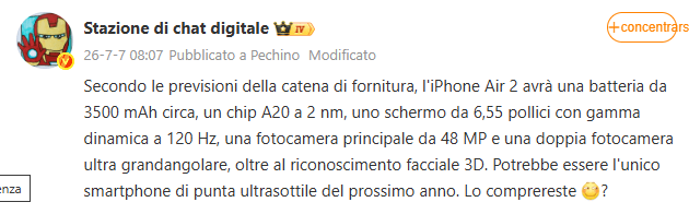 iPhone Air 2 avrà batteria da 3500 mAh e doppia fotocamera Ultra Wide 3 image 169