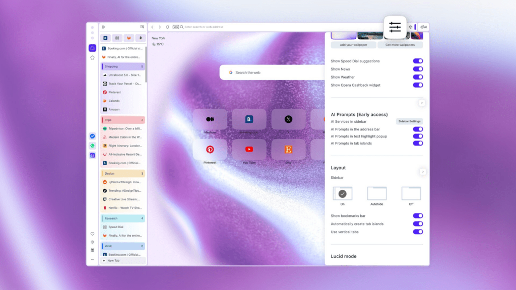 Opera adotta le schede verticali, Firefox punta su AI e Containers 3 image 631