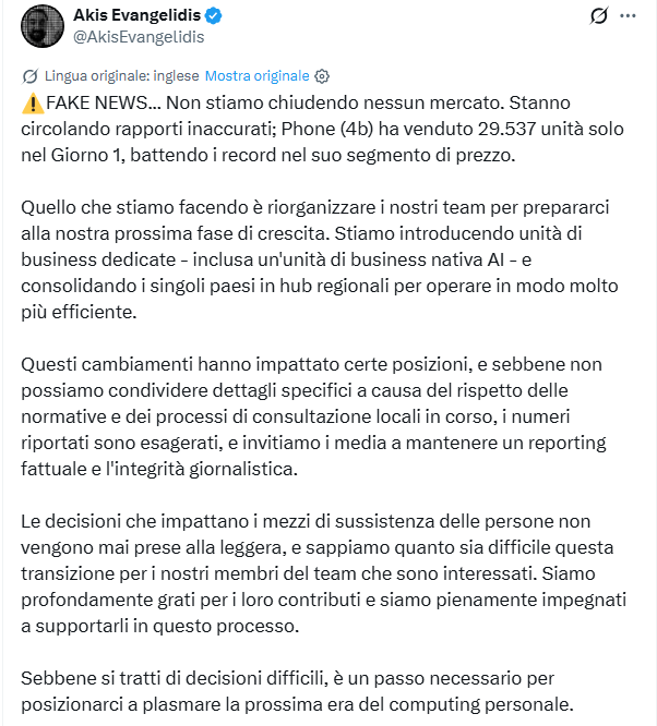 Nothing smentisce l’uscita da 12 mercati e conferma la riorganizzazione 3 image 690