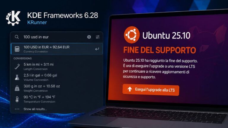 kde frameworks 6 28 ubuntu 25 10 fine supporto