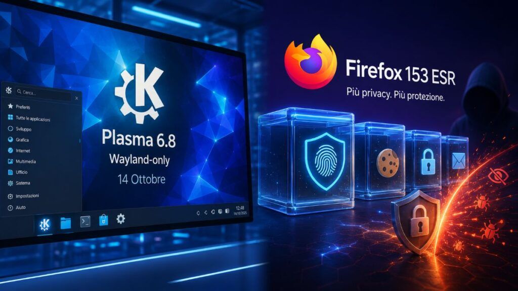KDE Plasma 6.8 diventa Wayland-only mentre Firefox 153 inaugura il nuovo ciclo ESR 2 kde plasma 6 8 wayland firefox 153 esr