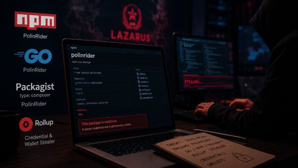 Lazarus amplia gli attacchi supply chain con PolinRider e falsi pacchetti Rollup 2 lazarus polinrider npm