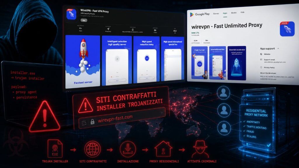 Attenti a cosa scaricate: finti installer di 7-Zip e false VPN nascondono "Lurking Lizard" che ruba la vostra connessione per creare una rete proxy globale 2 lurking lizard proxyware