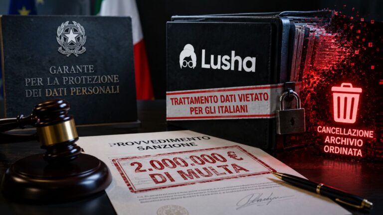 lusha multa garante dati italiani