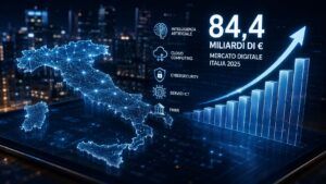 Digitale in Italia a 84,4 miliardi nel 2025 tra AI, cloud e cybersecurity