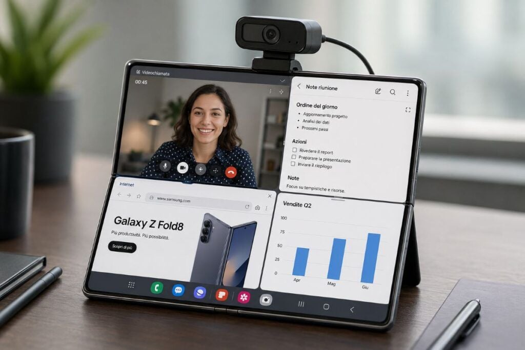 One UI 9 rende i Galaxy Z Fold 8 più adatti a lavoro e multimedialità 2 one ui 9 galaxy z fold 8 webcam rotazione