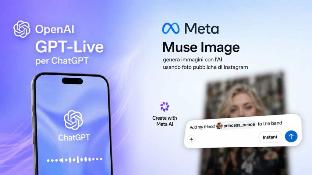 ChatGPT impara a conversare davvero con GPT-Live e Meta crea immagini AI usando i profili pubblici di Instagram 2 openai gpt live chatgpt meta muse image instagram
