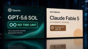 OpenAI "libera" GPT-5.6 SOL dai limiti di tempo, Anthropic proroga l'accesso a Claude Fable 5 5 OpenAI “libera” GPT-5.6 SOL dai limiti di tempo, Anthropic proroga l’accesso a Claude Fable 5
