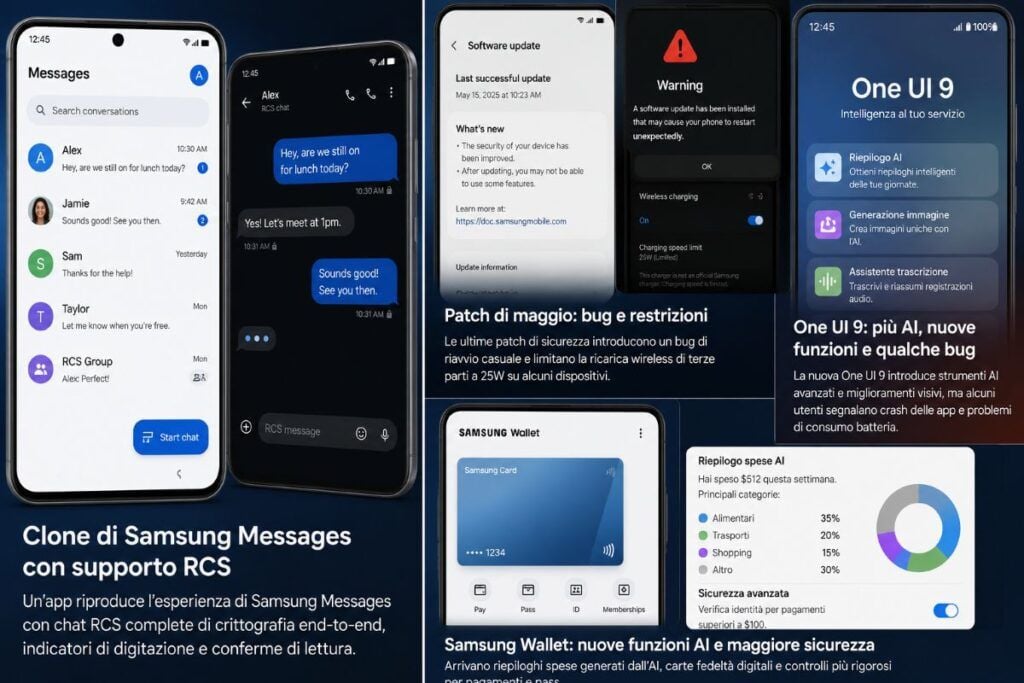 Samsung Messages torna come clone, ma Galaxy affronta nuovi bug e rischi 3 samsung messages clone bug galaxy wallet