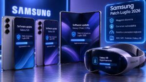 Samsung: al via la patch di luglio per Galaxy S26, S25 e pieghevoli. Maxi update per il visore XR 22 Samsung: al via la patch di luglio per Galaxy S26, S25 e pieghevoli. Maxi update per il visore XR