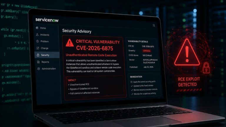 servicenow cve 2026 6875 rce