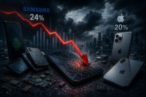 Crollo degli smartphone: spedizioni giù dell'11%. Samsung e Apple volano mentre la crisi delle memorie affossa i brand cinesi 15 Crollo degli smartphone: spedizioni giù dell’11%. Samsung e Apple volano mentre la crisi delle memorie affossa i brand cinesi
