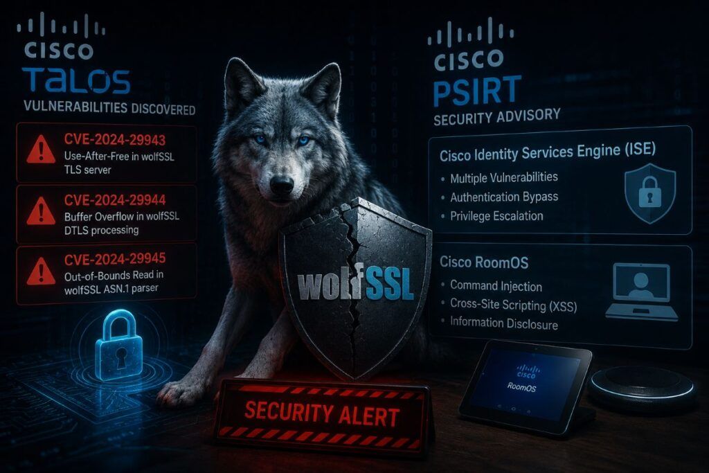 Talos scopre tre falle in WolfSSL, Cisco prepara gli advisory per ISE e RoomOS 2 talos vulnerabilita wolfssl cisco ise roomos advisory