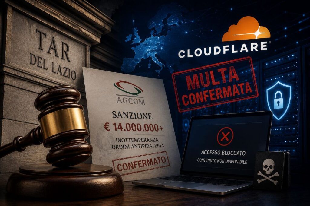 Tar conferma la maximulta Agcom a Cloudflare e rafforza il Piracy Shield. Chi aveva ragione? 2 tar maximulta agcom cloudflare