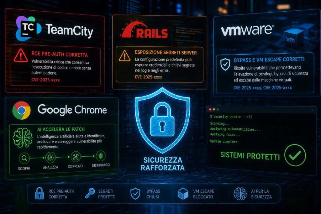 TeamCity espone le pipeline, VMware e Rails chiudono falle critiche 2 teamcity vmware rails falle critiche chrome ai