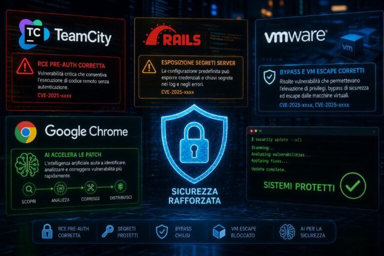 teamcity vmware rails falle critiche chrome ai