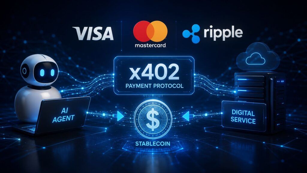 Visa, Mastercard e Ripple portano i pagamenti autonomi degli agenti AI su x402 2 visa mastercard ripple x402