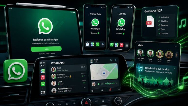 whatsapp ipad carplay android auto pdf musica status