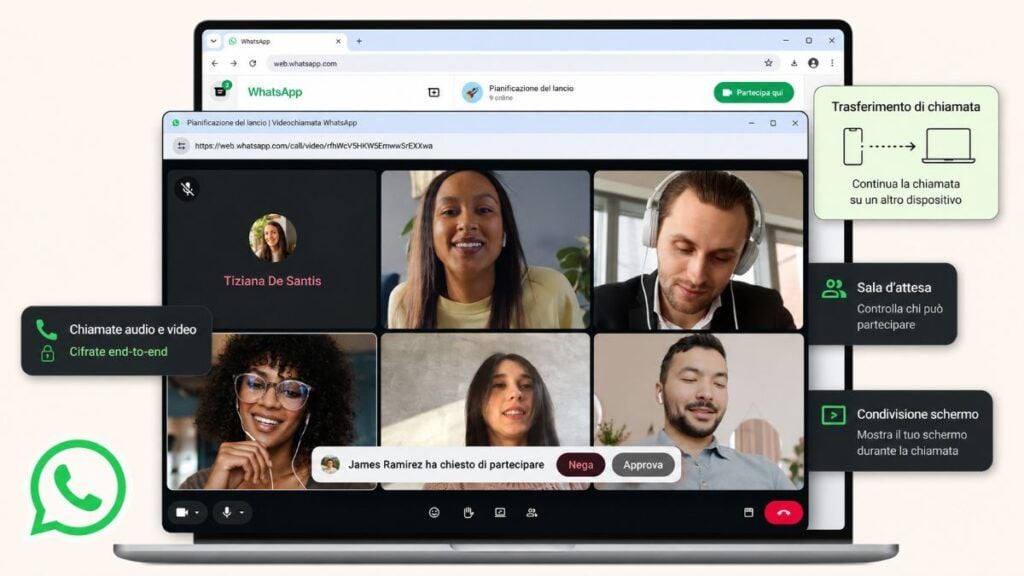 WhatsApp Web porta chiamate audio e video cifrate direttamente nel browser 2 whatsapp web chiamate audio video