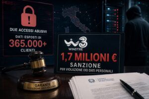 Garante privacy: multa di 1,7 milioni a Wind Tre per data breach. Novità su recupero crediti e web scraping 3 Garante privacy: multa di 1,7 milioni a Wind Tre per data breach. Novità su recupero crediti e web scraping