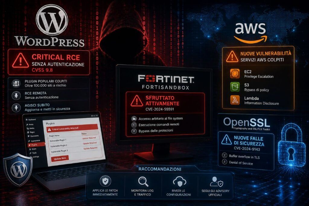 WordPress, Fortinet, AWS e OpenSSL colpiti da nuove vulnerabilità critiche 2 wordpress fortinet aws openssl vulnerabilita critiche