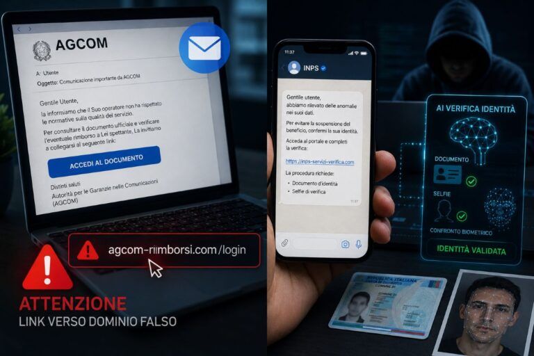 agcom phishing inps smishing ai documenti