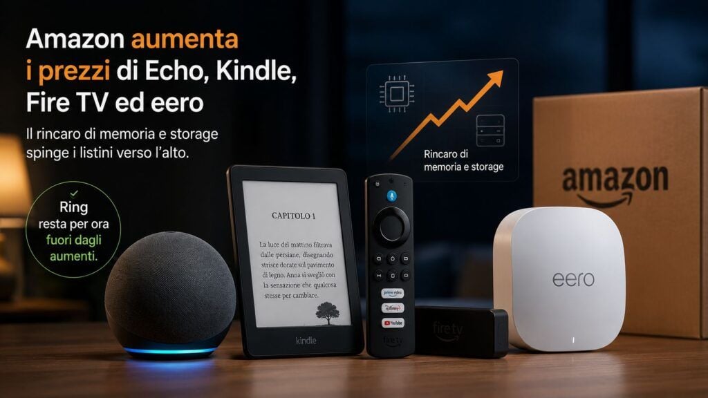 Amazon alza i prezzi di Echo, Kindle e Fire TV a causa della crisi RAM: ecco le offerte sottocosto 2 amazon prezzi echo kindle fire tv ram