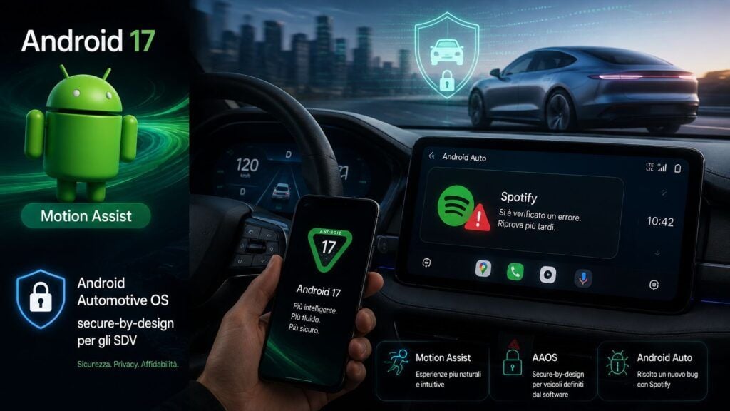 android 17 motion assist aaos sdv spotify bug