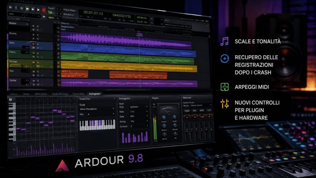 Ardour 9.8 introduce scale musicali e recupera le registrazioni dopo i crash 2 ardour 9 8 scale musicali recupero crash