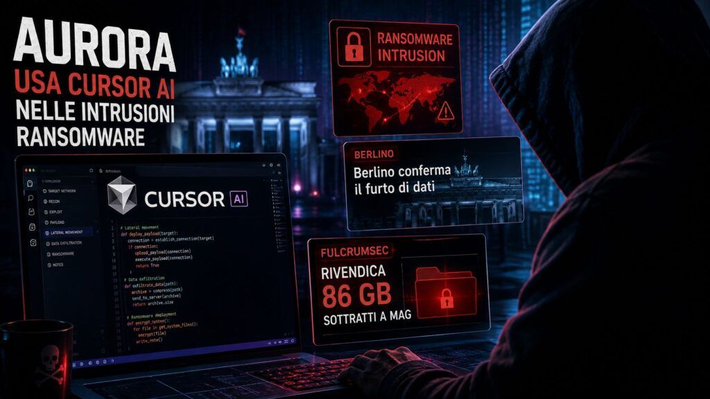 Aurora usa Cursor negli attacchi ransomware: Berlino e Manchester perdono dati 2 aurora cursor ransomware berlino manchester data breach