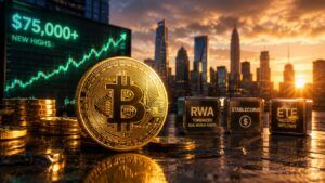 Bitcoin supera 75.000 dollari: ETF, short squeeze e RWA riaccendono il mercato crypto 3 Bitcoin supera 75.000 dollari: ETF, short squeeze e RWA riaccendono il mercato crypto